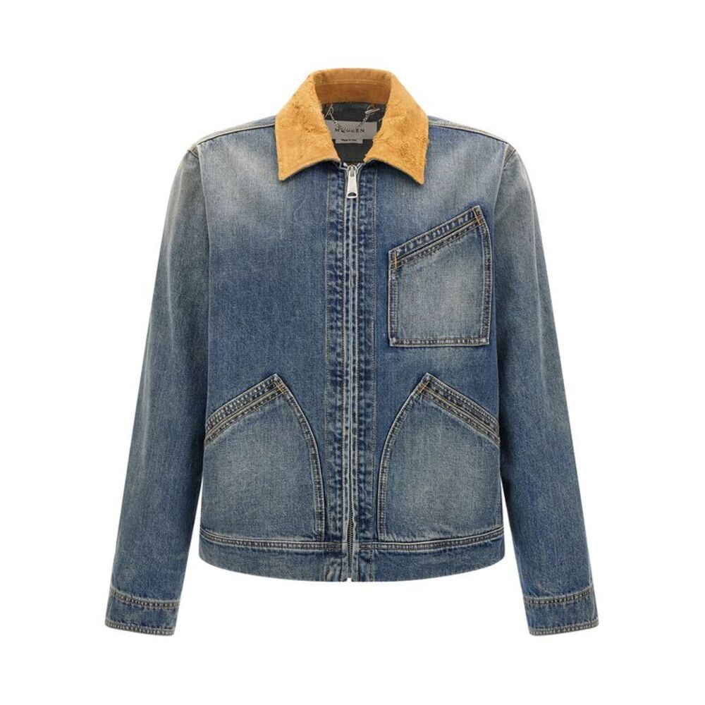 Alexander McQueen Blue Cotton Denim Men's Jacket